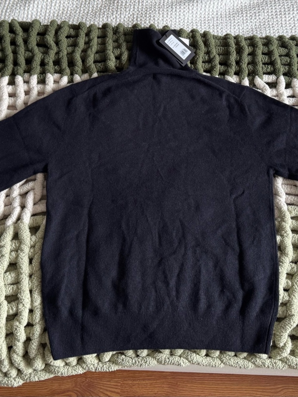 NAADAM Men's Navy Blue Turtleneck Sweater - Lightweight Cashmere Blend
